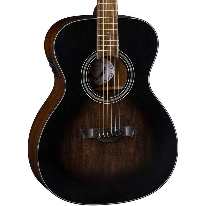 Dean Guitars 6 String St Augustine Folk Solid Top Acoustic/Electric Guitar, Right, Satin Vintage Black Burst (SA E VB)