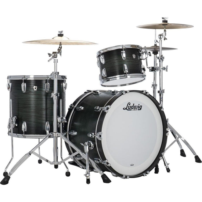 Ludwig Classic Oak Fab 3-piece Shell Pack with 22" Bass Drum - Green Burst (L7342AXK4WC)