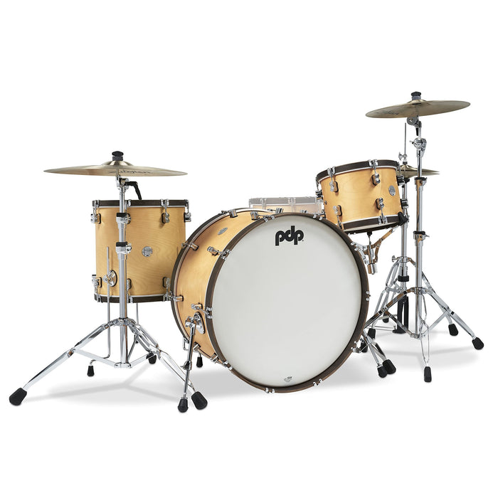 Pacific Drums & Percussion Set Concept Classic 3-Piece w/26 Kick, Natural with Walnut Hoops Drum Shell Packs (PDCC2613NW)