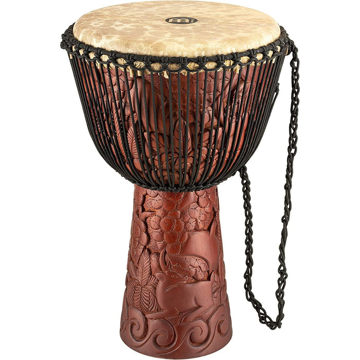 Meinl Percussion Artisan Djembe with Mahogany Wood-NOT Made in CHINA-14 XXL Size Rope Tuned Goat Skin Head, Deluxe Rama and Sita Carving, 2-Year Warranty (PROADJ3-XXL)