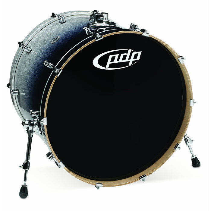 PDP Concept Series Maple Bass Drum, 18x24, Silver to Black Fade (PDCM1824KKSB)