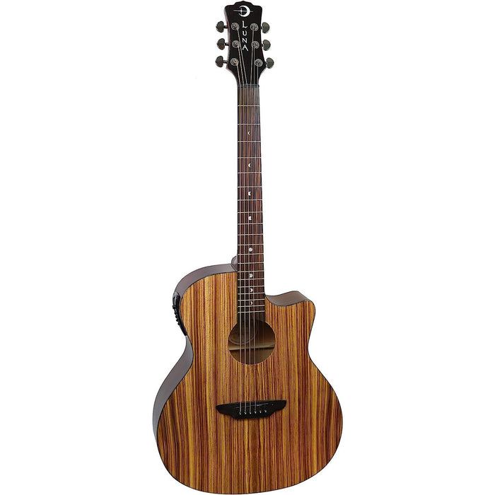 Luna GYP E ZBR Acoustic-Electric Guitar, Gloss Natural