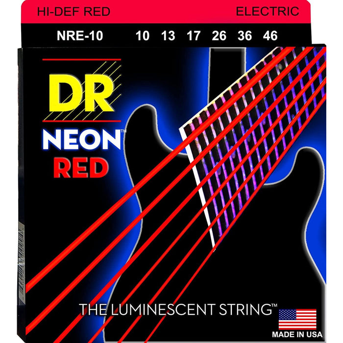 DR Strings Hi-Def Neon Red Electric Medium