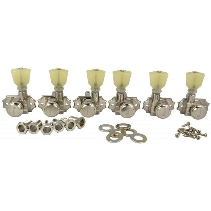 Kluson Revolution 3X3 Locking Tuners, Keystone Buttons - NICKEL