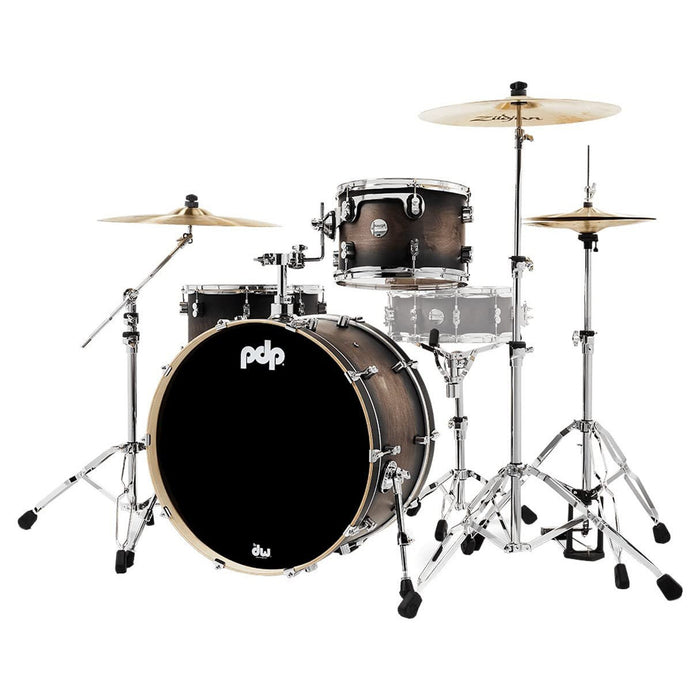 PDP Concept Maple 3-Piece Rock Shell Pack - Charcoal Burst (PDCM24RKSCB)