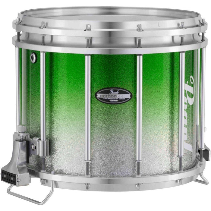 Pearl Championship CarbonCore Varsity FFX Marching Snare Drum Fade Top Finish 14 x 12 in., Green Silver (FFXCC1412/A971)