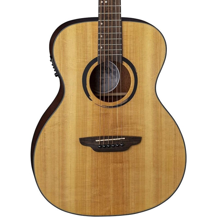 Luna Guitars 6 String Wabi Sabi Folk Solid Top Acoustic/Electric Guitar, Satin Natural, Right, E