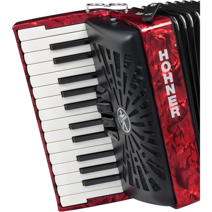 Hohner Bravo II 48 Chromatic Piano Key Accordion - Red (BR48RED)