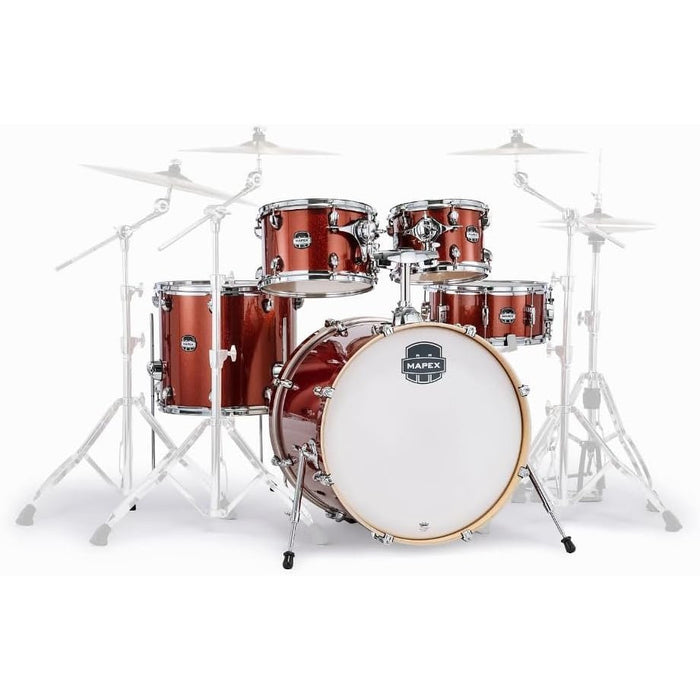 Mapex Mars Birch 5-Piece Rock Drum Shell Pack - Blood Orange Sparkle (MA529SFOR)