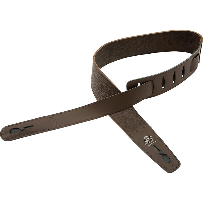 Lock-it Guitar Strap Brown Soft Leather Patented Locking Technology