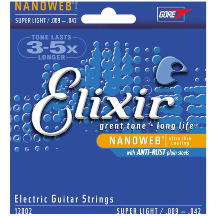 3 Sets of Elixir 12002 Super Light Electric Strings (9-42) (Nanoweb)