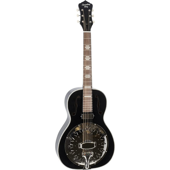 Recording King 6 String Resonator Guitar, Right, Matte Black (RPH-R2-E-MBK)