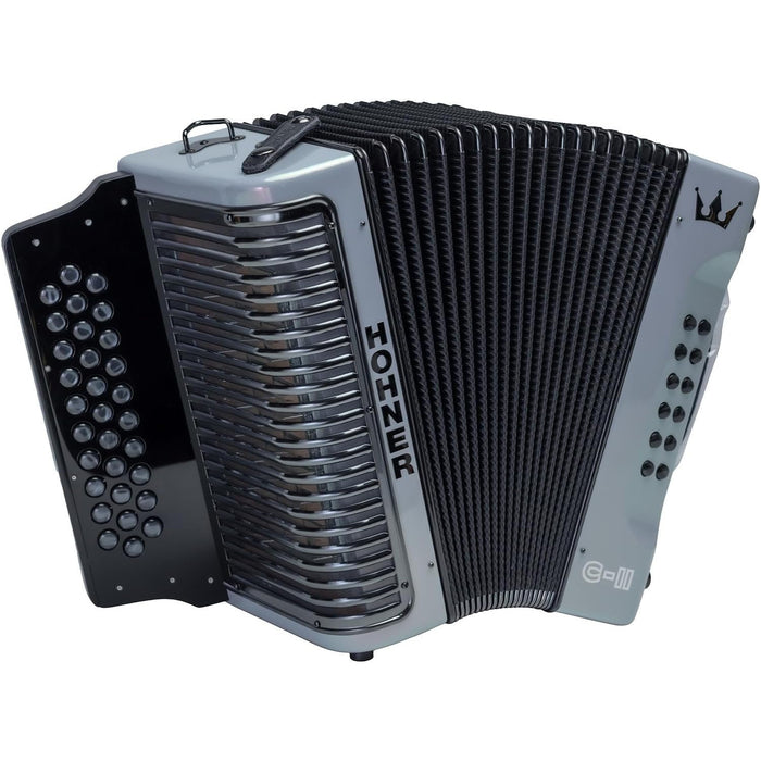 Hohner Corona C-II FBbEb Accordion - Silver Rainbow (C-II FBbEb SVRB)