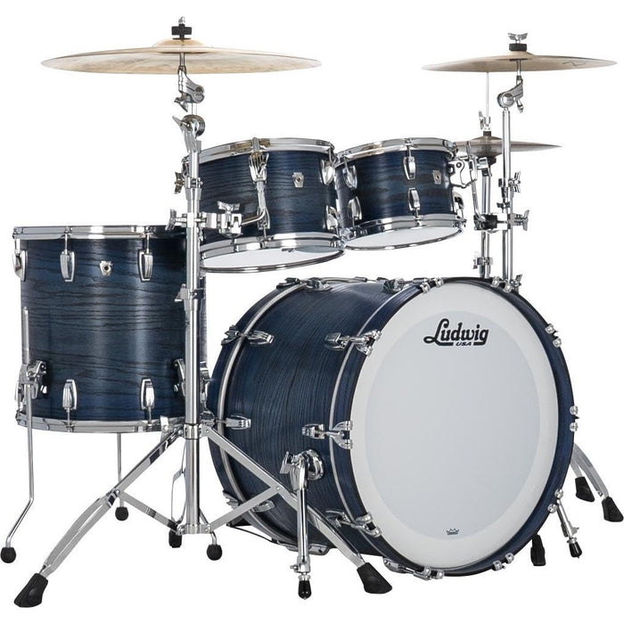 Ludwig Classic Oak Studio 4-piece Shell Pack with 22" Bass Drum - Blue Burst (L7462AXK3WC)