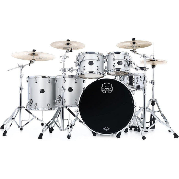 Mapex Saturn Evolution Workhorse 5-piece Shell Pack - Birch & Walnut - Iridium Silver