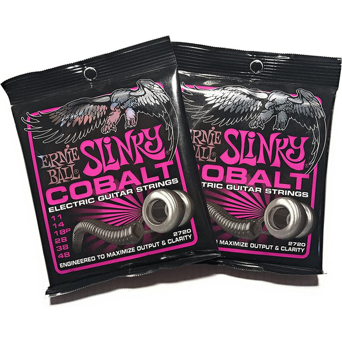 Ernie Ball Power Slinky Cobalt Electric Guitar Strings 11-48 - 2 Pack (P02720)