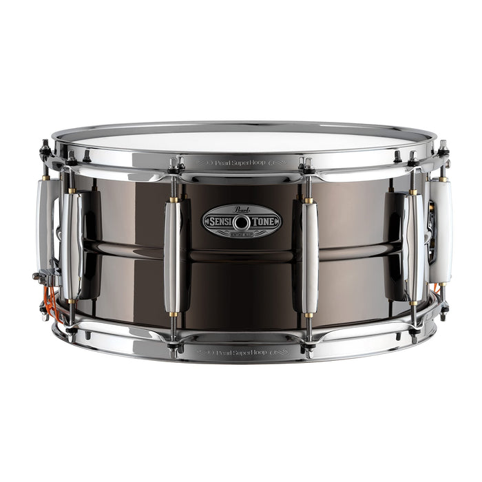 Pearl 14"x6.5" SensiTone Heritage Alloy Black Nickel-over-Brass Snare Drum with Beaded Shell, 2.3mm Triple-Flanged Hoops, and 10 arched CL Lugs