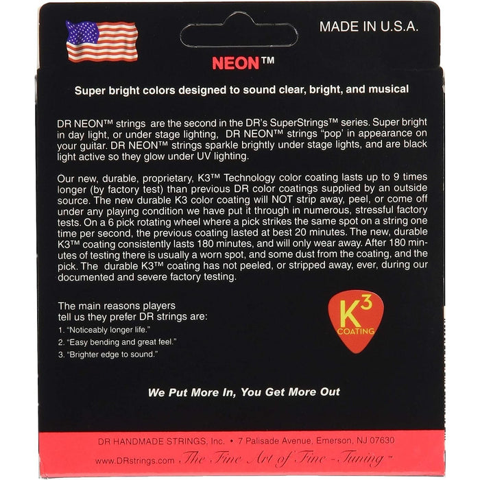 DR Strings Hi-Def Neon Red Electric Lite Strings (NRE9)