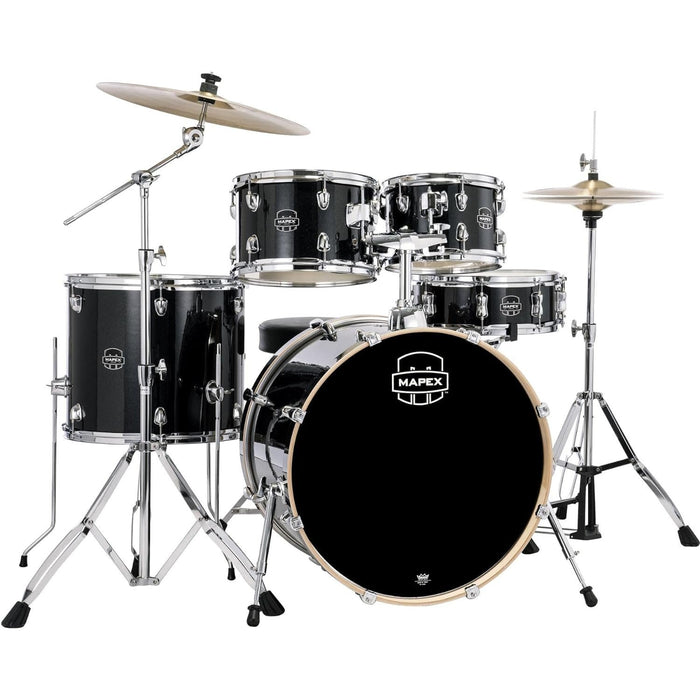 Mapex Venus 5-piece Rock Complete Drum Set - Black Galaxy Sparkle