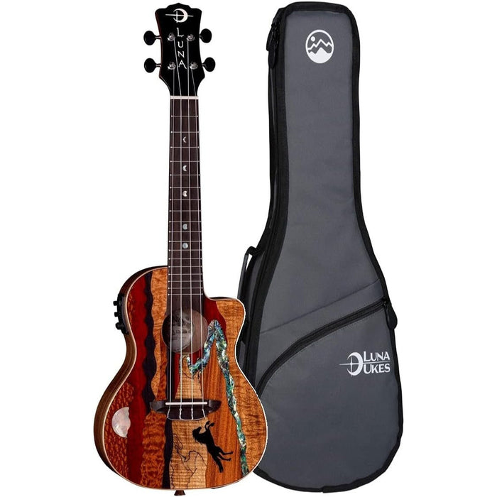 LUNA UKE VISTA STALLION C Vista Stallion Concert Uke w/Pre & Bag Ukelele Guitar - Gloss Finish