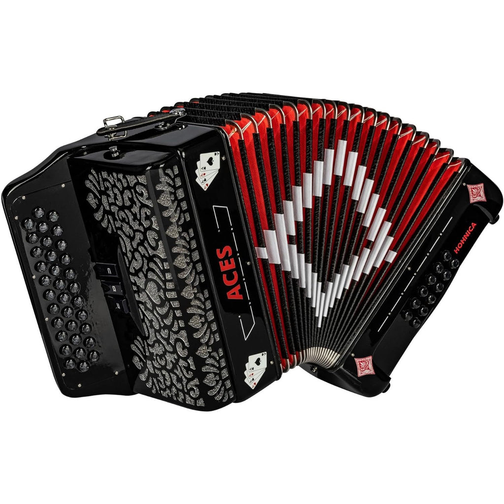 Hohner ACES II EAD Diatonic Accordion Black ACES II EBK Pineville Music