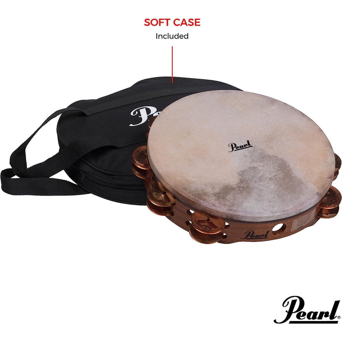 Pearl German Silver Double Row Orchestral Tambourine (PETM1018GS)