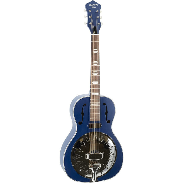 Recording King 6 String Resonator Guitar, Right, Wabash Blue (RPH-R2-E-MBL)