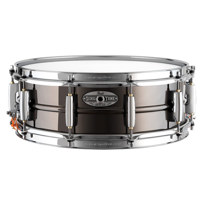 Pearl 14"x5" SensiTone Heritage Alloy Black Nickel-over-Brass Snare Drum with Beaded Shell, 2.3mm Triple-Flanged Hoops, and 10 arched CL Lugs