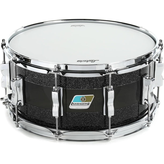 Ludwig Vistalite Snare Drum - 6.5-inch x 14-inch - Black Sparkle/Smoke/Black Sparkle "Pattern A"