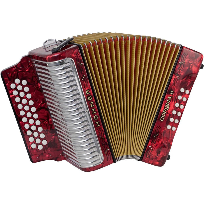 Hohner Corona II Classic Accordion in GCF - Pearl Red (3523GR)