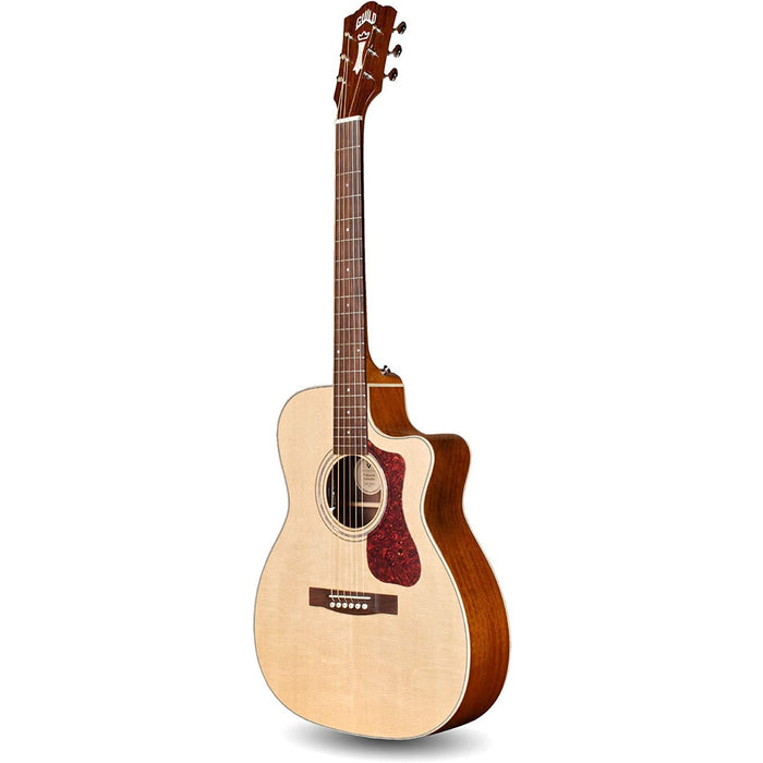 Guild Guitars 6 String OM-140CE Acoustic Guitar, Solid Woods, Westerly Collection, with Premium Gig Bag, Right, Natural Gloss (384-2405-721)