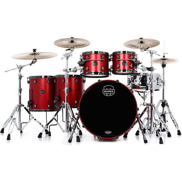 Mapex Saturn Evolution Workhorse 5-piece Shell Pack - Maple & Walnut - Tuscan Red