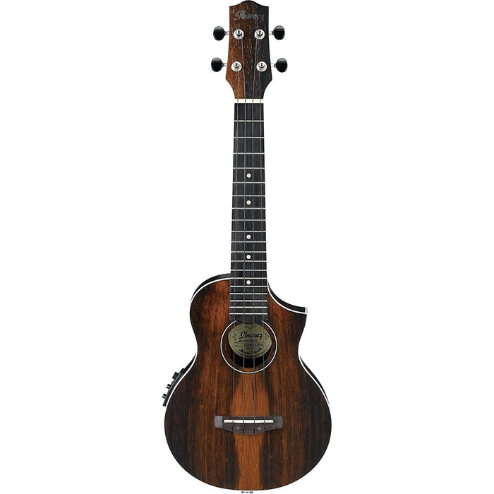 Ibanez UEW13MEE Cutaway Concert Ukulele Macassar Ebony Dark Brown Open Pore