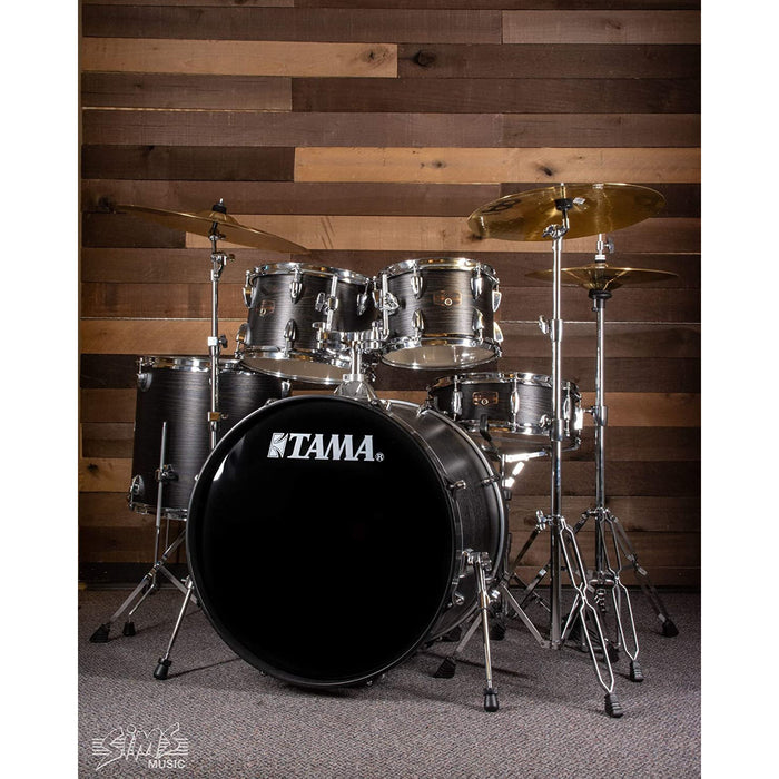 Tama Imperialstar Complete Drum Set - 5-Piece - 22 Inches Kick - Black Oak Wrap