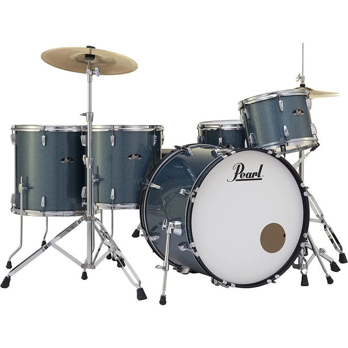 Pearl Roadshow 5-Piece Complete Rock Drum Kit with Hardware and Cymbals - Aqua Blue Glitter (RS525WFC/C703)