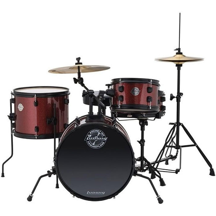 Ludwig Questlove Pocket Kit 4-Piece Drum Set-Red Wine Sparkle Finish (LC178X025)