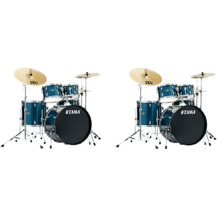 Tama Imperialstar Complete Drum Set - 5-Piece - 22 Inches Kick - Hairline Blue