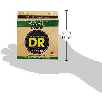 DR Strings Rare Phosphor Bronze 12 String Acoustic Strings - Lite (RPL-10/12)