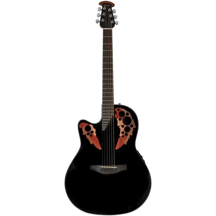 Ovation Celebrity Collection 6 String Acoustic-Electric Guitar, Left, Black (CE44L-5)