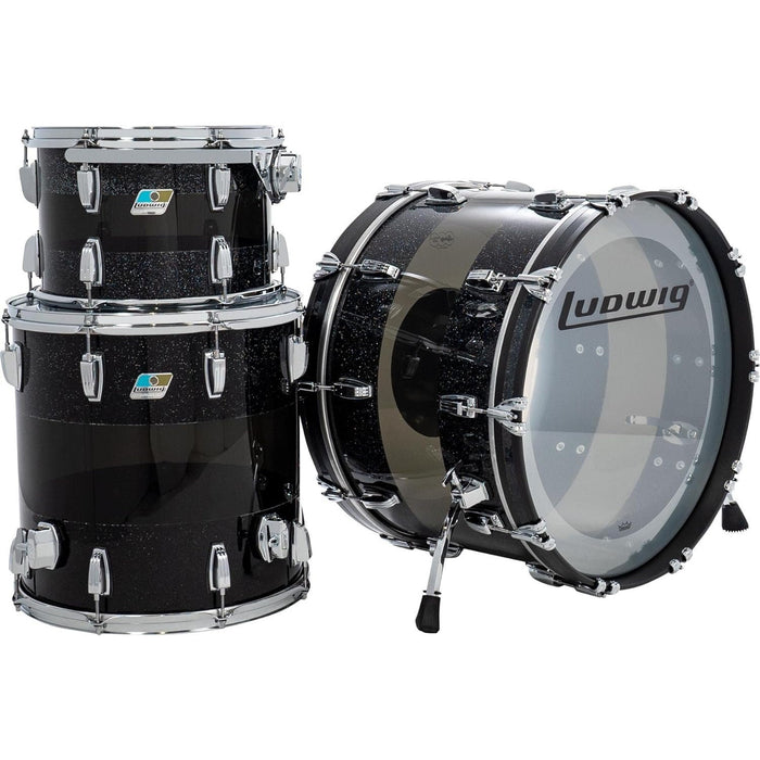 Ludwig Vistalite Fab 3-piece Shell Pack - Black Sparkle/Smoke/Black Sparkle "Pattern A"