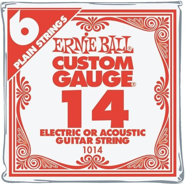 Ernie Ball Nickel Plain Single Guitar String .014 - 6-Pack (P00014)