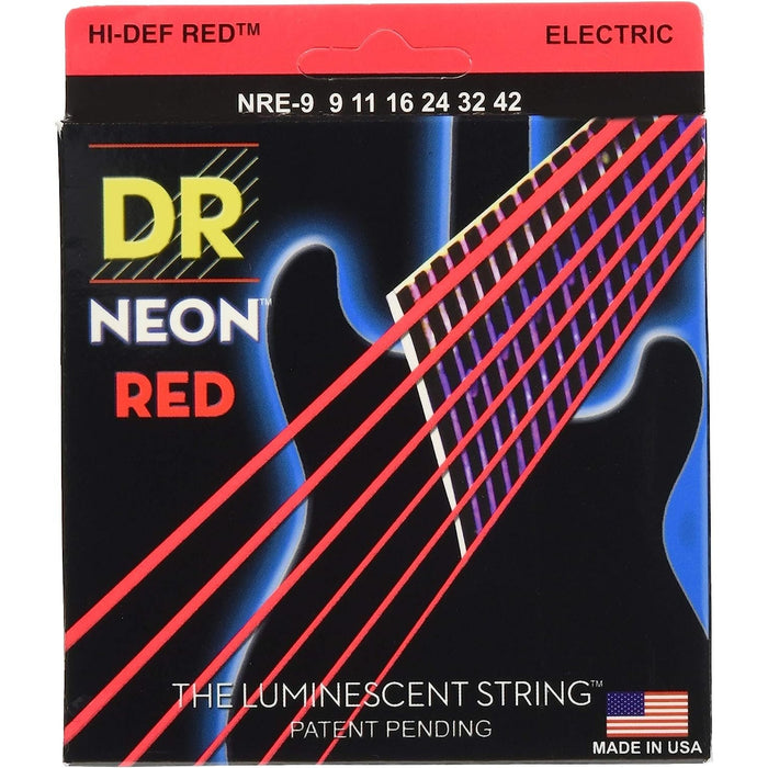 DR Strings Hi-Def Neon Red Electric Lite Strings (NRE9)