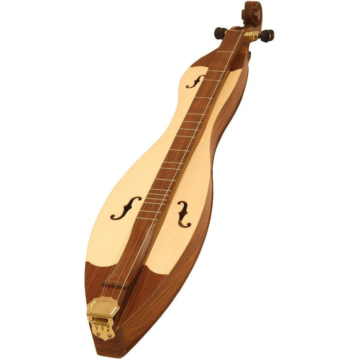 Roosebeck DMCRT4 4-String Cutaway Mountain Dulcimer, F-Hole Openings and Scrolled Pegbox