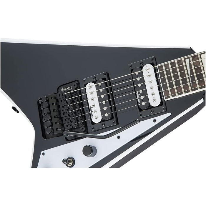 Jackson JS Series Rhoads JS32, Amaranth Fingerboard, Black with White Bevels Electric Guitar