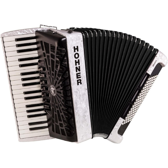 Hohner Bravo III 96 Chromatic Piano Key Accordion - Pearl White (BR96WH)