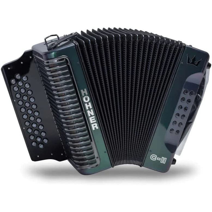 Hohner Corona C-II GCF Diatonic Accordion - Green to Gold