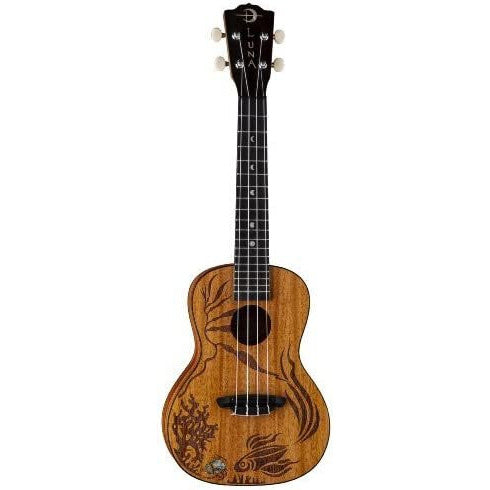 Luna UKECORAL Coral Ukulele All Solid Mahogany with Gig Bag, Satin