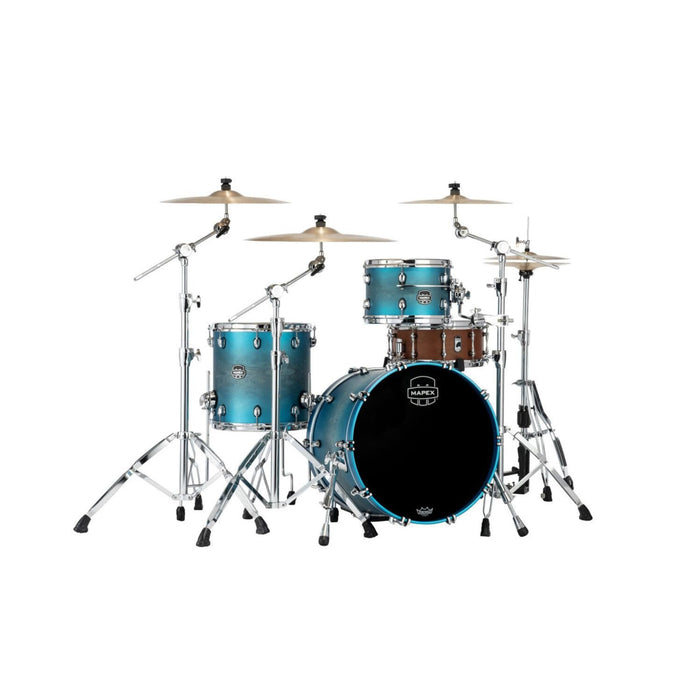 Mapex Saturn Evolution Hybrid Straight Ahead 3-Piece Rock Shell Pack - Exotic Azure Burst (SE401XHPT)