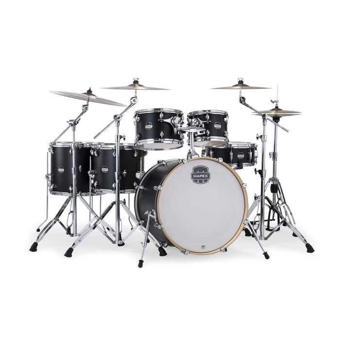 Mapex Mars Maple 6-Piece Studioease Shell Pack w/ 22" Bass Drum - Matte Black (MM628SFUKD)