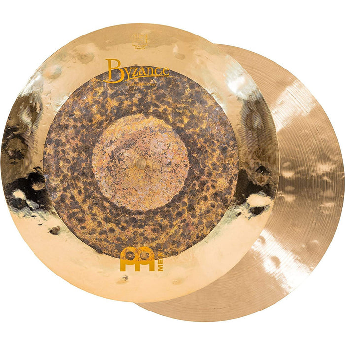 Meinl Cymbals Byzance 15" Dual Hihats, Pair — Made in Turkey — Hand Hammered B20 Bronze, 2-Year Warranty, B15DUH, inch